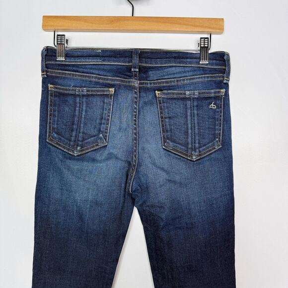 Rag & Bone Womens Size 27 Skinny Jeans in Kensington Dark Wash Denim Whiskering - Picture 7 of 11